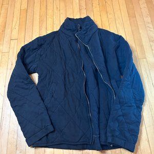 Black Quilted Zipper Jacket
